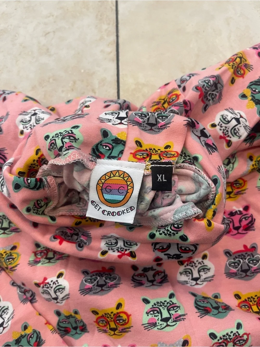 Get Crooked Pink Leopard Pink Turtleneck l Women’s XL l Colorful Animal Print